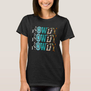 Howdy Howdy Gemstone Rodeo Western Koeienhuid T-shirt