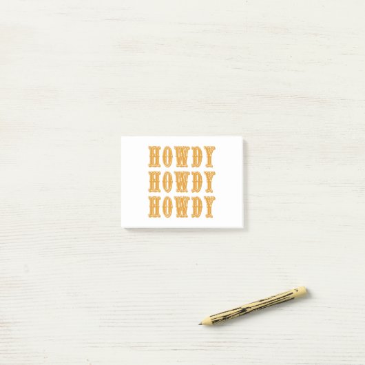 Howdy Howdy Howdy Cool Cowboy Western Post-it® Notes (Op bureau)