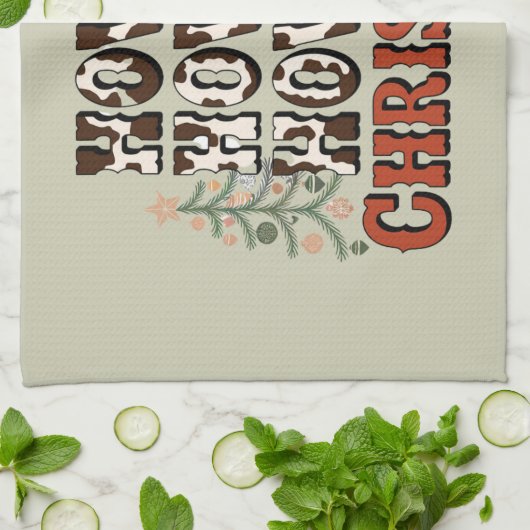 Howdy Howdy Kerstmis Familie Kerstfeest Gift Theedoek (Gevouwen)