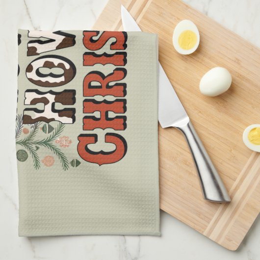 Howdy Howdy Kerstmis Familie Kerstfeest Gift Theedoek (Quarter Fold)