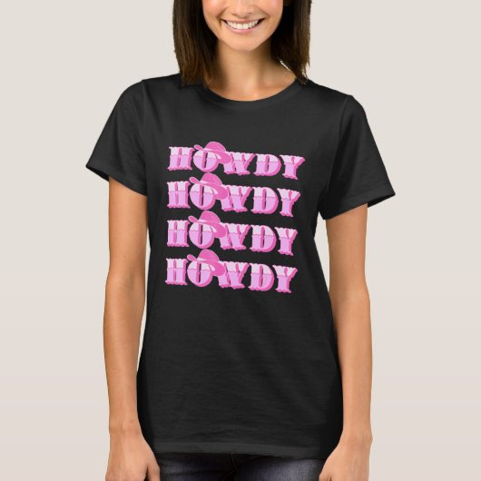 Howdy Howdy Rodeo Western Retro  land T-shirt (Voorkant)