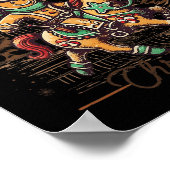 Howdy Kerst Gingerbread Man Cowboy Ride Horse Poster (Hoek)