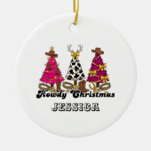 Howdy Kerst Ornament – Aangepaste Westerse Kerstso (Voorkant)