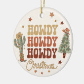 Howdy Kerstmis, Cowboy Kerstmis Keramisch Ornament (Links)