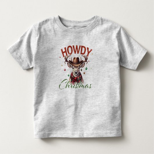 Howdy Kerstmis - Rendierbok Kinder Shirts (Voorkant)