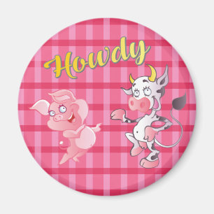 Howdy Koe N' Pig Standard Magnet Magneet