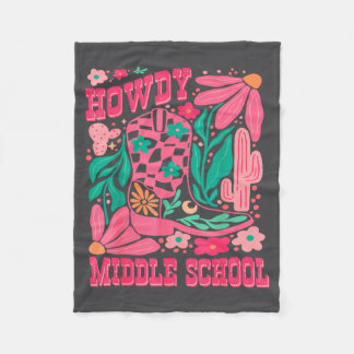 Howdy Middle School Western Girl Country Rodeo Nk Fleece Deken