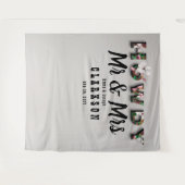 Howdy Mr en Mrs Rustic Bloemen Linnen Muur Achterg Wandkleed (Voorkant (horizontaal))