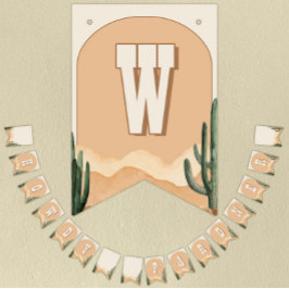 Howdy Pardner Western Verjaardag, Baby shower Cowb Vlaggetjes