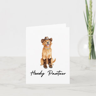 Howdy Pawtner Golden Retriever Waterverf Kaart