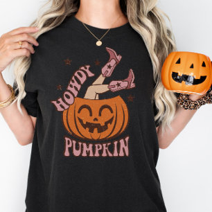 Howdy pompoen grappig halloween t-shirt