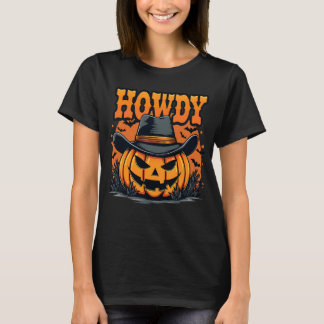 Howdy pompoen grappig halloween t-shirt