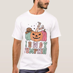 Howdy Pompoen Western Herfst Rodeo Halloween T-shirt