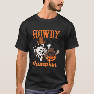 Howdy Pumpkin Autumn Westerne Halloween Rod T-shirt