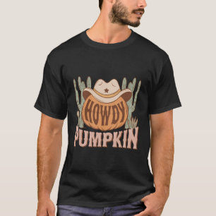 Howdy Pumpkin Farming Western Cowboys Herfst T-shirt