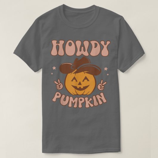 Howdy Pumpkin  Herfst herfst Westerne Hallow T-shirt (Design voorkant)