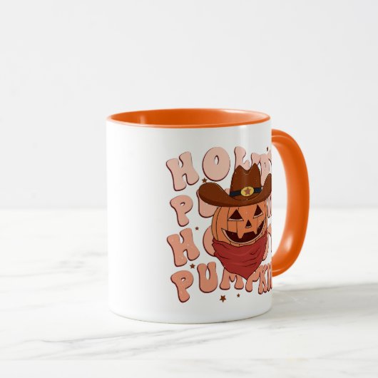 Howdy Pumpkin Retro Halloween Mok (Voorkant rechts)