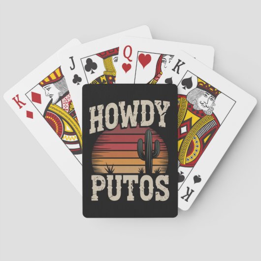 Howdy Putos Funny Cactus Retro  Pokerkaarten (Achterkant)