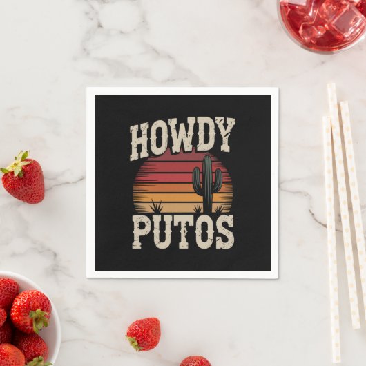 Howdy Putos Funny Cactus Retro  Servet (Insitu)