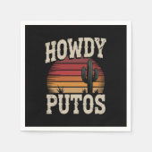 Howdy Putos Funny Cactus Retro  Servet (Voorkant)
