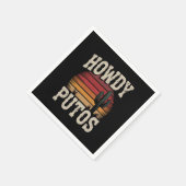 Howdy Putos Funny Cactus Retro  Servet (Hoek)