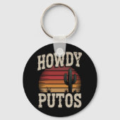 Howdy Putos Funny Cactus Retro Sleutelhanger (Voorkant)