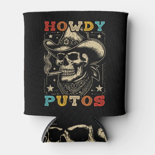 Howdy Putos Funny Skull Retro  Blikjeskoeler (Voorkant)