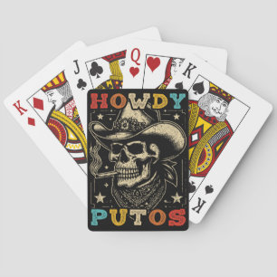 Howdy Putos Funny Skull Retro  Pokerkaarten