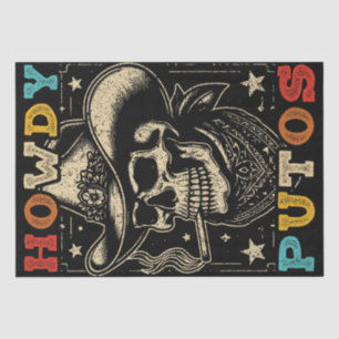 Howdy Putos Funny Skull Retro Tissuepapier
