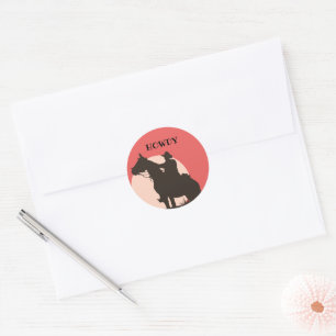 Howdy Ranch Cowboy Horse Western Ronde Sticker