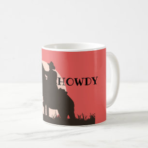 Howdy Ranch Cowboy Horse Westerne Coffee Mok