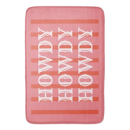 Howdy Roze Gestreept Kleurrijk Plezier Badmat (Voorkant Verticaal)