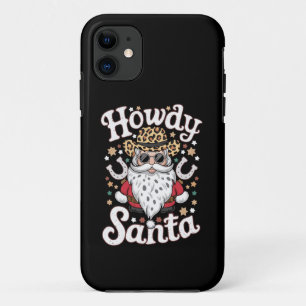 Howdy Santa Western Cowboy Rodeo kerstcadeau iPhone 11 Hoesje