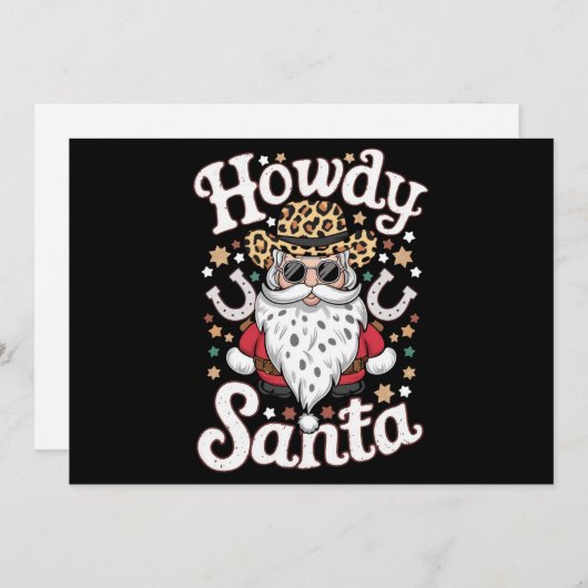Howdy Santa Western Cowboy Rodeo kerstcadeau Feestdagenkaart (Voorkant / Achterkant)