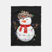 Howdy Snowman Funny Cowboy Hat Western Christmas 2 Fleece Deken (Voorkant)