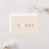 HOWDY Texas Blank Wenskaart Kaart (Voorkant / Achterkant in situ)