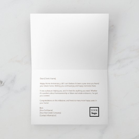 Howdy Texas Home Jubileum Realtor Kaart (Binnen)