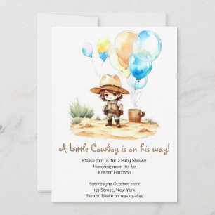 Howdy to Joy: Cowboy Wild West Baby shower Kaart