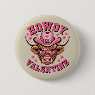 Howdy Valentijn Koe Valentijnse  Da&y Coquette Lie Ronde Button 5,7 Cm
