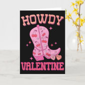 Howdy Valentine Disco Boots Coquette Bow Groovy We Kaart (Gele Bloem)