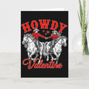 Howdy Valentine Retro Western Koppel Liefde Design Kaart