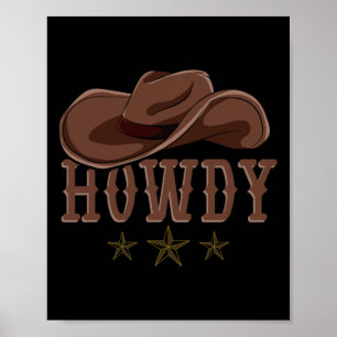 Howdy Western Cowboy Pet Country Cowboy Poster