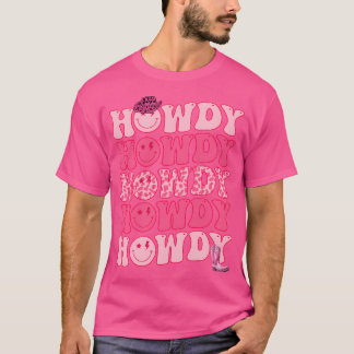 Howdy Western Meisje Country Rodeo Roze Cowgirl Gr T-shirt