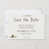Howdy Western Rustic Watercolor Save The Date (Achterkant)
