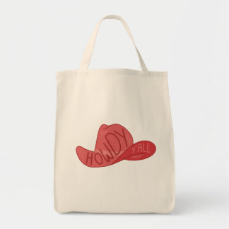 Howdy Y'all Cowboy/Cowgirl Pet Pink Artwork Tote Bag