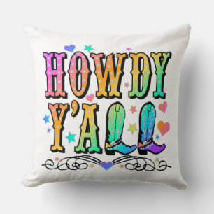 Howdy Y'all Cowgirl Girls Pillow Kussen