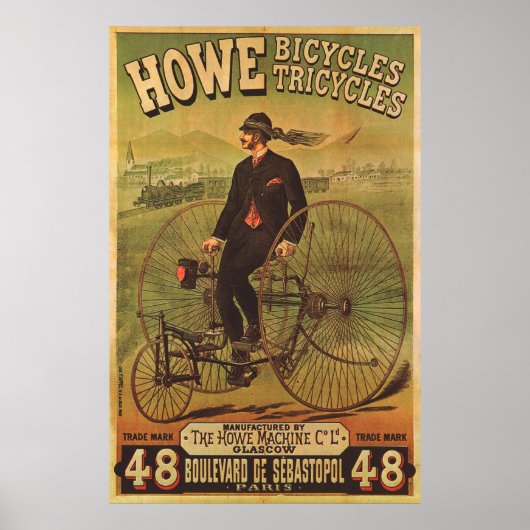 Howe Bicycles Vintage Poster (Voorkant)