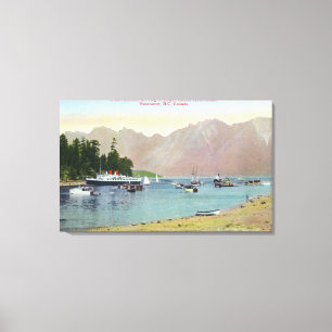 Howe Sound Uitzicht of Union Steamer op Bowen Isla Canvas Afdruk