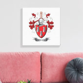 Howell Family Crest Coat. Canvas Afdruk (Insitu (Woonkamer))