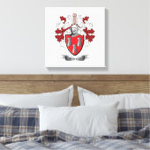 Howell Family Crest Coat. Canvas Afdruk (Insitu (Slaapkamer))